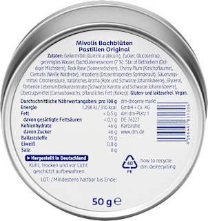 Bachblüten Pastillen Mivolis