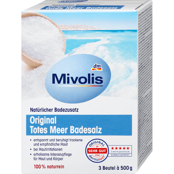 Badesalz Original Totes Meer (3x500 g) Mivolis