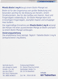 Biotin 5 mg N, Tabletten Mivolis
