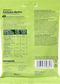 Bonbon, Eukalyptus-Menthol, zuckerfrei Mivolis