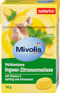 Bonbon, Ingwer-Zitronenmelisse, zuckerfrei Mivolis