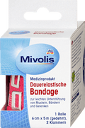 Dauerelastische Bandage, 6 cm x 5 m (gedehnt), 1 Rolle Mivolis
