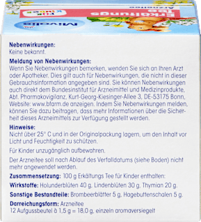 Kindertee, Erkältungs Tee (12 Beutel) Mivolis