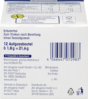 Kräutertee, Basischer Tee (12 Beutel) Mivolis