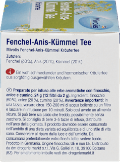 Kräutertee, Fenchel-Anis-Kümmel Tee (12 Beutel)  Mivolis