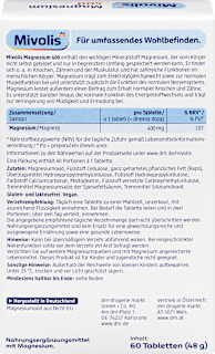 Magnesium 400, Tabletten 60 St Mivolis