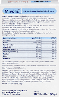Magnesium 500 + B-Vitamine 2-Phasen Depot Tabletten 30 St Mivolis