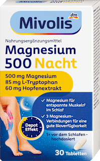 Magnesium 500 Nacht Depot Tabletten, 30 St Mivolis