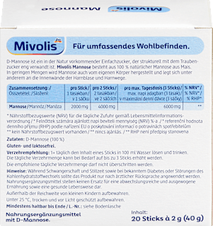 Mannose Sticks 20 St Mivolis