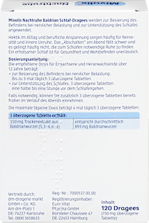 Nachtruhe Baldrian Schlaf-Dragees Mivolis