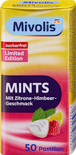 Pastillen, Mints Zitrone-Himbeere, zuckerfrei Mivolis