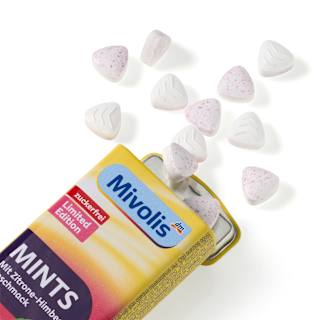 Pastillen, Mints Zitrone-Himbeere, zuckerfrei Mivolis
