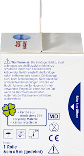 Selbsthaftende Bandage, 6 cm x 5 m (gedehnt), 1 Rolle Mivolis