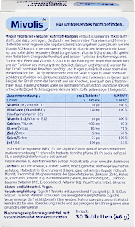 Vegetarier und Veganer Nährstoff-Komplex, Tabletten 30 St Mivolis