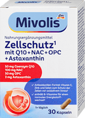Zellschutz mit Q10 + NAC + OPC + Astaxanthin Kapseln 30 St Mivolis