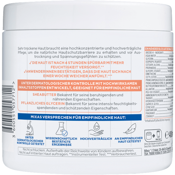Pflegecreme Shea Ultra Soft Mixa