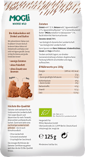 Kinderkekse Kakao mit Dinkel & Butter ab 3 Jahren MOGLi