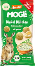 Kindersnack Dinkel Bällchen Kräuterquark Art ab 3 Jahren MOGLi