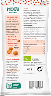 Kindersnack Dinkel Bällchen Paprika, ab 3 Jahren MOGLi