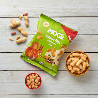Kindersnack Erdnuss Flips mit Kichererbsen, ab 3 Jahre MOGLi