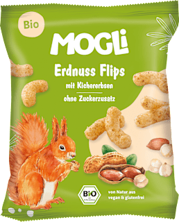 Kindersnack Erdnuss Flips mit Kichererbsen, ab 3 Jahre MOGLi