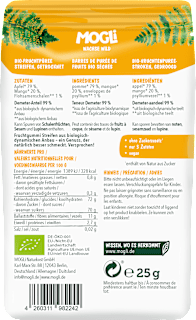 Kindersnack Fruchtgummi Streifen Mango & Apfel, ab 3 Jahren  MOGLi