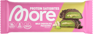 Proteinriegel Satisbites, Milk Chocolate Pistaccio More Nutrition