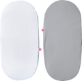 Spannbetttuch Oval weiß und grau 35x75cm Motherhood