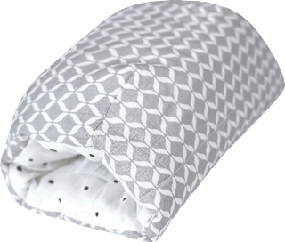Stillmuff grau/weiß Motiv Raute Motherhood