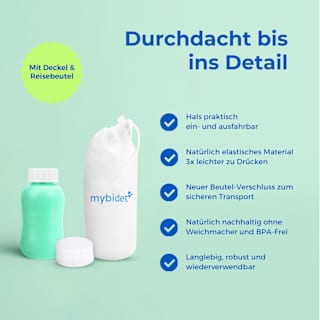 Po- und Intimdusche Mint, inkl. Reisebeutel und Deckel mybidet