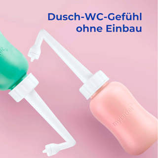 Po- und Intimdusche Rosé, inkl. Reisebeutel und Deckel mybidet