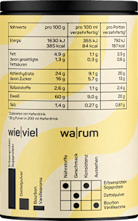 Proteinpulver Bourbon Vanille, vegan Naduria