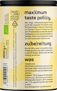 Proteinpulver Bourbon Vanille, vegan Naduria