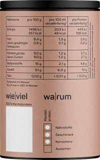 Proteinpulver Mandelprotein, ungesüßt Naduria