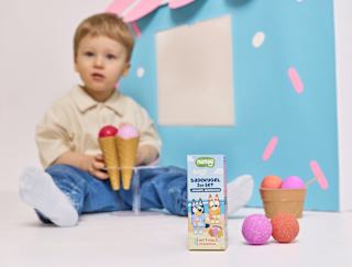 Kinder Badezusatz Badekugel Set Ice Cream 3tlg nanoo kids