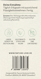 Ashwagandha Kapseln 135 St Nature Love