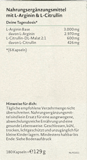 L-Arginin Base Kapseln 180 St Nature Love