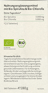 Spirulina & Chlorella Tabletten 360 St Nature Love