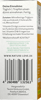 Vitamin D3 1000 I.E. + K2 Tropfen Nature Love
