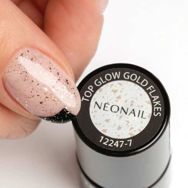 UV Nagellack Top Glow Gold Flakes NÉONAIL