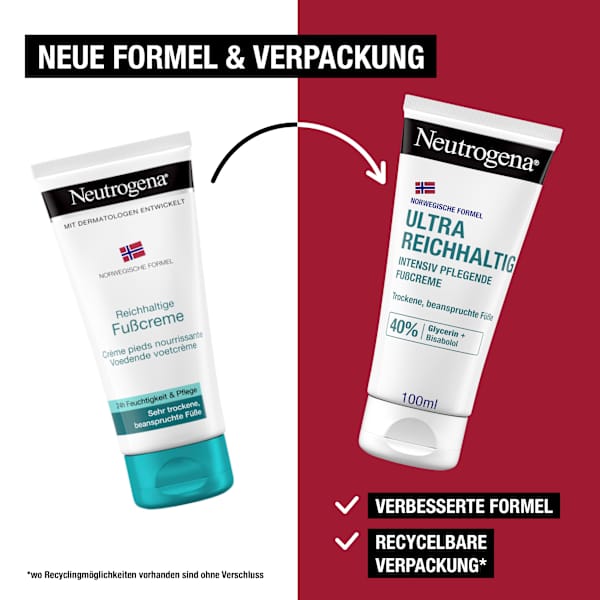 Fußcreme mit 40% Glycerin, ultra reichhaltig trockene Haut  Neutrogena