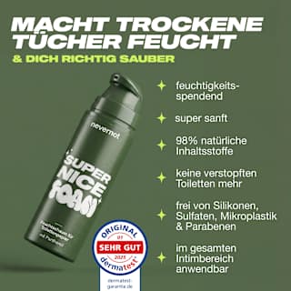 Feuchtschaum für Toilettenpapier  nevernot