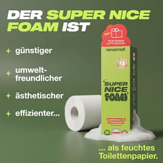 Feuchtschaum für Toilettenpapier  nevernot