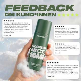 Feuchtschaum für Toilettenpapier  nevernot