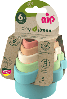 Stapelbecher Set play green bunt 5tlg Nip