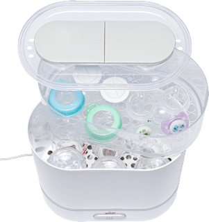 Sterilisator Babyflaschen 3in1 mit Dampfgarfunktion und Flaschenwärmer Nip