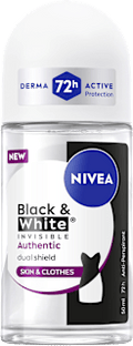 Antitranspirant Deo Roll-on Black & White Invisible Authentic NIVEA