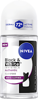 Antitranspirant Deo Roll-on Black & White Invisible Authentic NIVEA