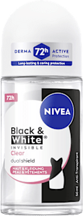 Antitranspirant Deo Roll-on Black & White Invisible Clear NIVEA