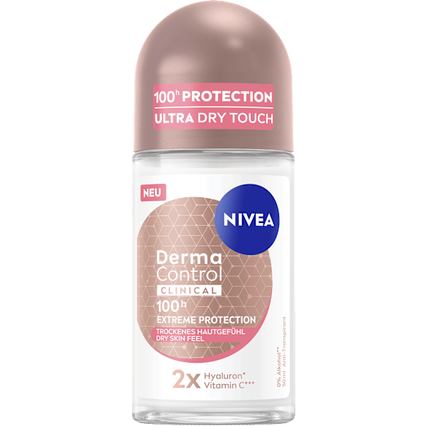 Antitranspirant Deo Roll-on Derma Control Clinical Trockenes Hautgefühl NIVEA